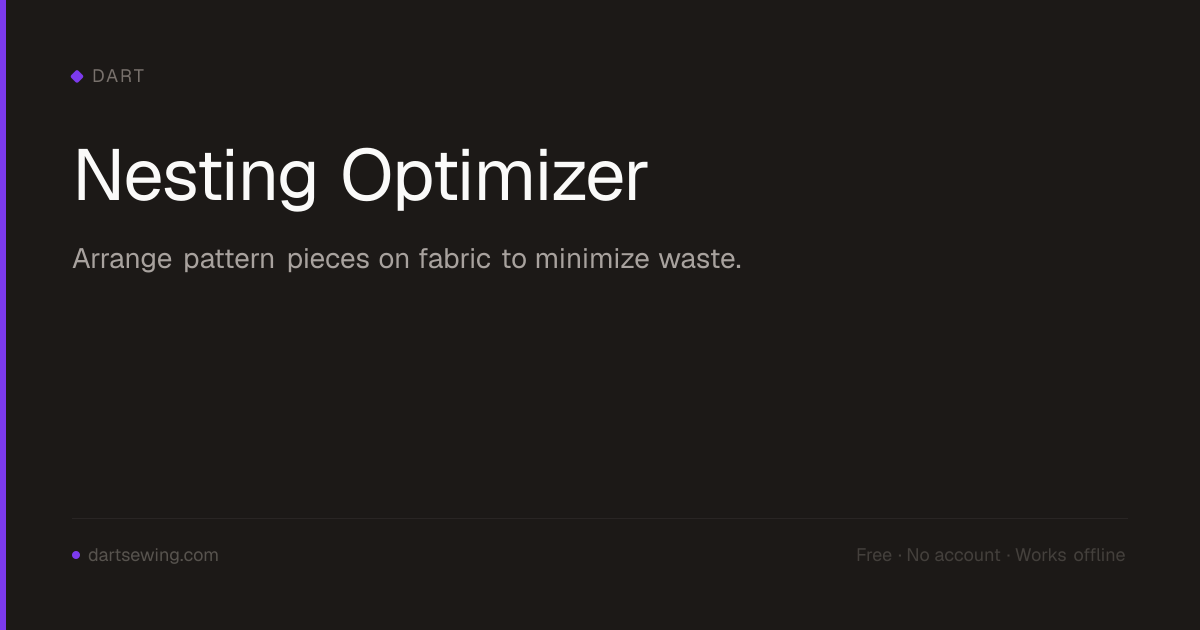 Pattern Piece Nesting Optimizer — Dart — Dart