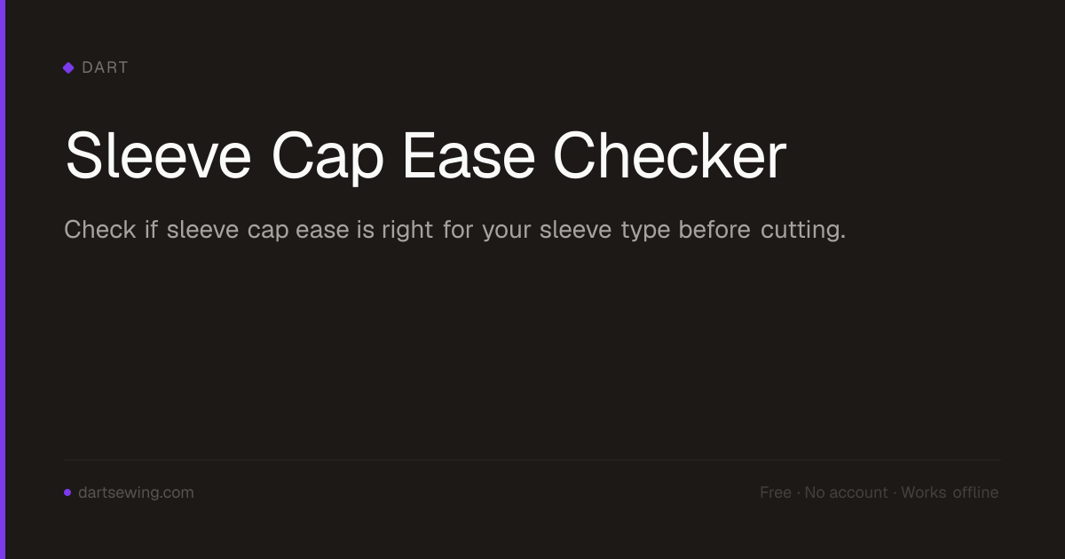 Sleeve Cap Ease Checker — Dart — Dart