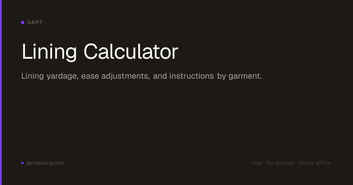 Lining Calculator — Dart — Dart